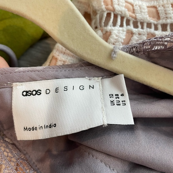 ASOS DESIGN lace insert tiered mini dress with trim detail - Picture 2 of 3